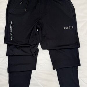 NOBULL Joggers Womens Small Black Active Casual Gym Sweatpants Wool NWT